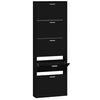 vidaXL Schuhschrank Schwarz 59x17x169 cm Holzwerkstoff