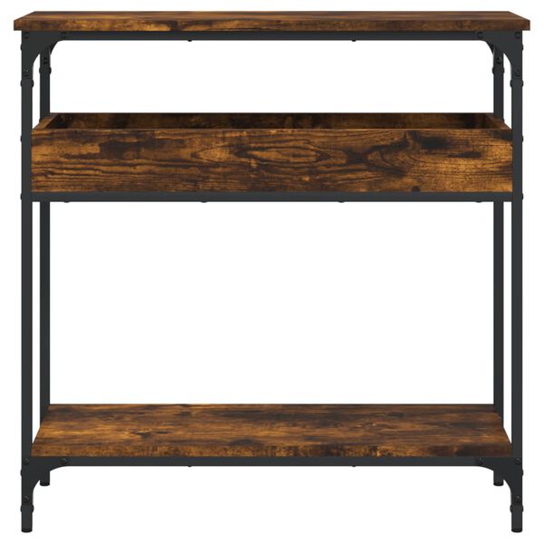 vidaXL Konsolentisch mit Ablage R&auml;uchereiche 75x29x75cm Holzwerkstoff