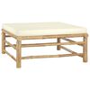 vidaXL 4-tlg. Garten-Lounge-Set mit Cremewei&szlig;en Kissen Bambus