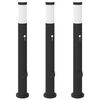 vidaXL Pollerleuchten mit Sensor&Steckdose 3er 80 cm Edelstahl IP44