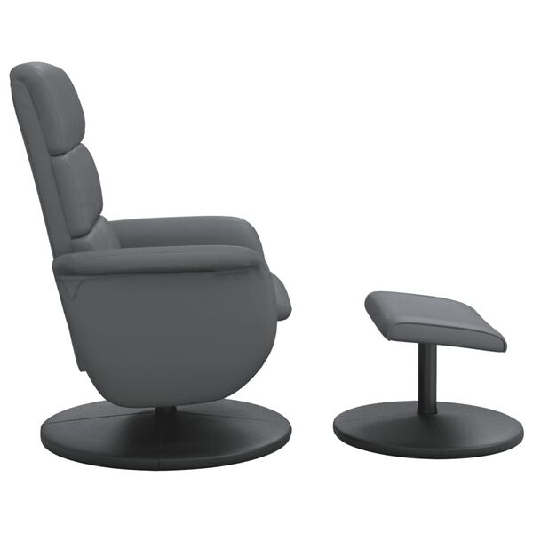 vidaXL Relaxsessel mit Fu&szlig;hocker Grau Kunstleder
