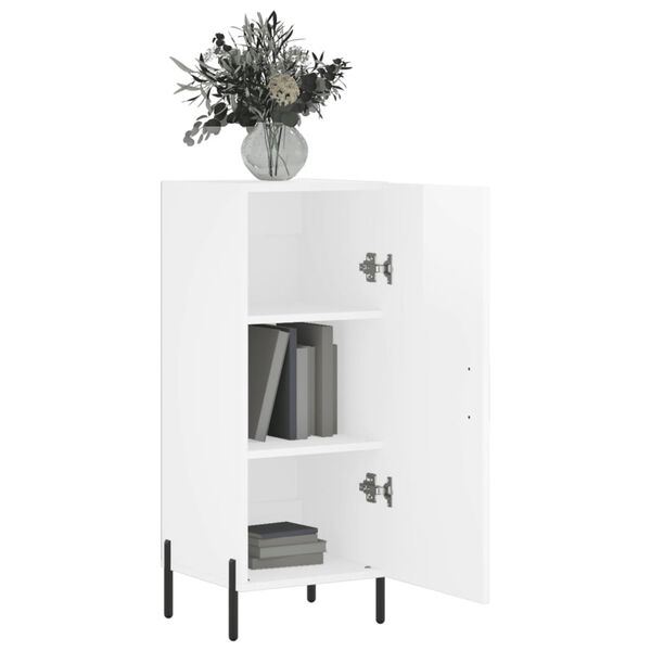 vidaXL Sideboard Hochglanz-Wei&szlig; 34,5x34x90 cm Holzwerkstoff