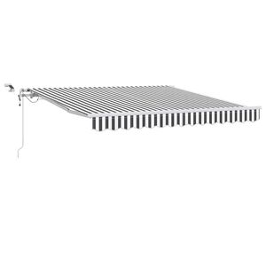 vidaXL Markise Automatisch mit LED Anthrazit & Wei&szlig; 300x250 cm