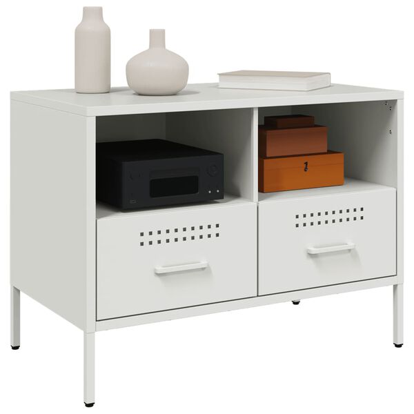 vidaXL TV-Schrank Wei&szlig; 68x39x50,5 cm Stahl