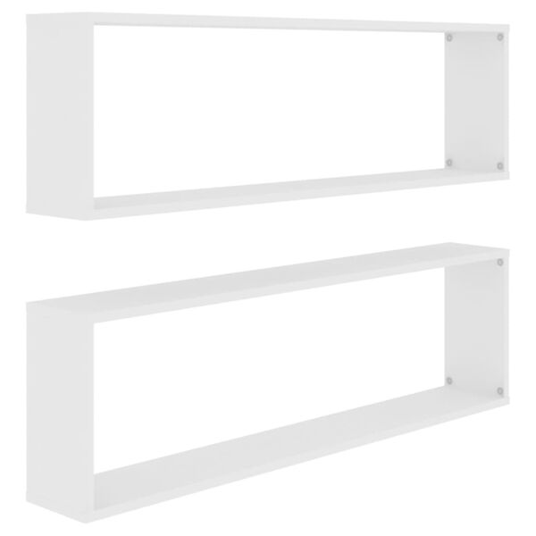 vidaXL W&uuml;rfelregale 2 Stk. Wei&szlig; 100x15x30 cm Holzwerkstoff