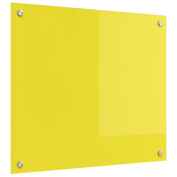 vidaXL K&uuml;chenr&uuml;ckwand Gelb 70 x 60 cm Geh&auml;rtetes Glas