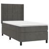 vidaXL Boxspringbett mit Matratze & LED Dunkelgrau 90x190 cm Samt