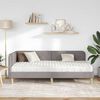 vidaXL Eckbettgestell mit Matratze Taupe 90 x 190 cm Stoff