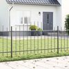 vidaXL Gartenzaun 5 pcs Grau 170 x 140 cm Pulverbeschichteter Stahl