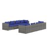 vidaXL 9-tlg. Garten-Lounge-Set mit Kissen Poly Rattan Grau