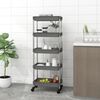 vidaXL K&uuml;chenwagen 5 Etagen Grau 42x29x128 cm Eisen und ABS