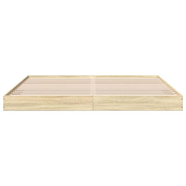 vidaXL Bettgestell ohne Matratze Sonoma-Eiche 200x200 cm Holzwerkstoff