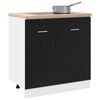 vidaXL Unterschrank f&uuml;r Sp&uuml;le Schwarz Eiche 80x46x81,5 cm Holzwerkstoff