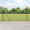 vidaXL Zaunpfosten Grau 50 x 1,6 m (13 mm Maschen) Stahl und PVC
