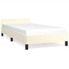 vidaXL Bettgestell mit Kopfteil ohne Matratze Creme 90x200 cm
