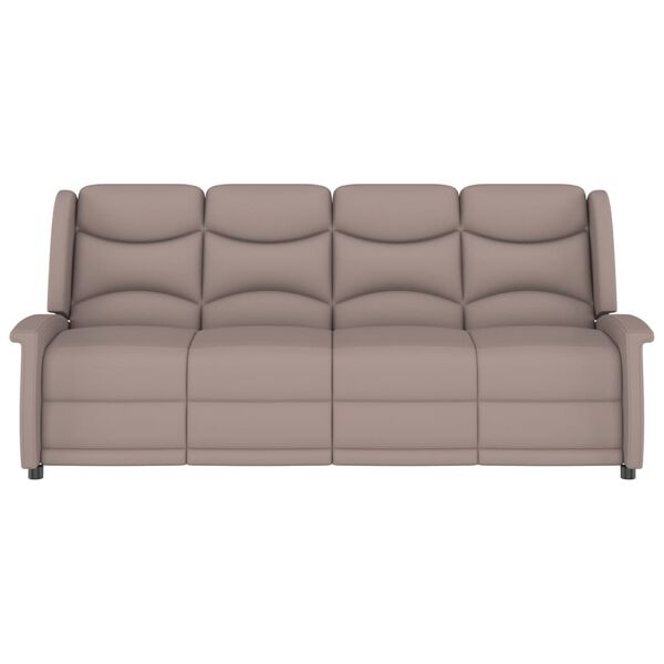 vidaXL 4-Sitzer Massagesessel Taupe Mikrofaser-Gewebe