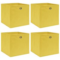 vidaXL Aufbewahrungsboxen 4 Stk. Gelb 32x32x32 cm Stoff