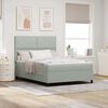 vidaXL Boxspringbett mit Matratze Hellgrau 140 x 200 cm Samt