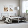 vidaXL Bettgestell mit Kopf- und Fu&szlig;teil Metall Wei&szlig; 193x203 cm
