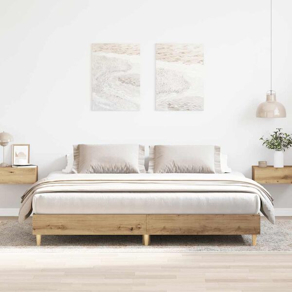 vidaXL Bettgestell ohne Matratze Artisan-Eiche 180x200cm Holzwerkstoff