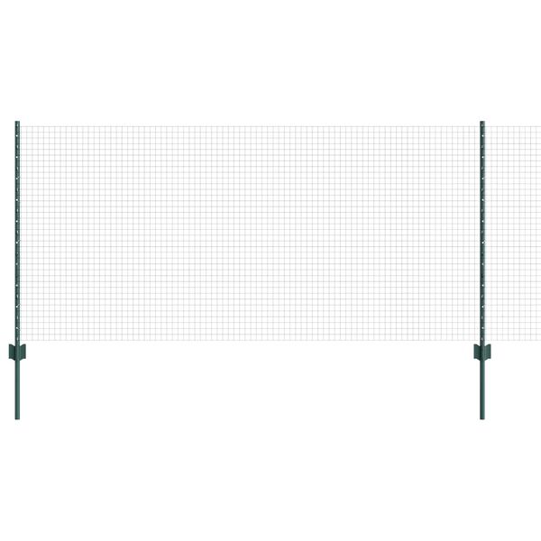 vidaXL Zaun mit Pfosten Gr&uuml;n 1 x 50 m Stahl und PVC