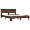 vidaXL Bettgestell Braun Eichen-Optik 150x200 cm Holzwerkstoff Metall