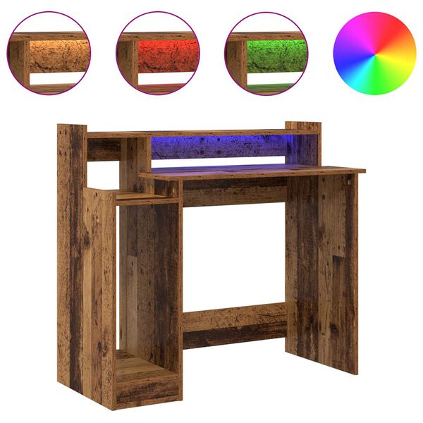 vidaXL Schreibtisch mit Regal Altholz 97 x 45 x 90 cm Holzwerkstoff