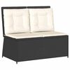 vidaXL Gartenbank Verstellbar mit Kissen Schwarz Poly Rattan