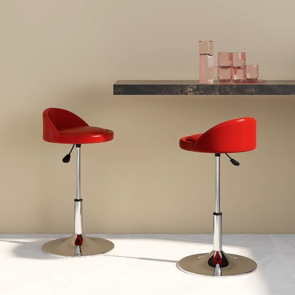 vidaXL Esszimmerst&uuml;hle 2 Stk. Drehbar Rot Kunstleder