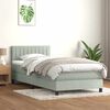 vidaXL Boxspringbett mit Matratze & LED Hellgrau 90x220 cm Samt