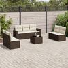 vidaXL 8-tlg. Garten-Sofagarnitur mit Kissen Braun Poly Rattan