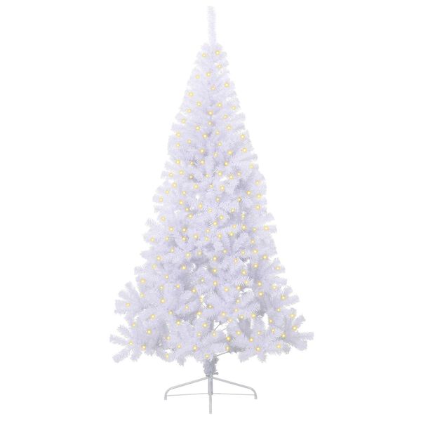 vidaXL K&uuml;nstlicher Weihnachtsbaum Wei&szlig; 240 cm PVC und Stahl