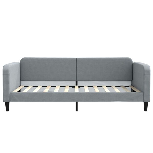 vidaXL Tagesbett mit Matratze Hellgrau 100x200 cm Stoff