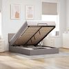 vidaXL Ottoman-Bett mit Matratze Taupe 140x190 cm Stoff