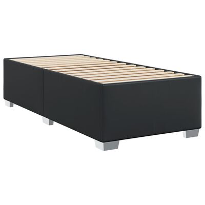 vidaXL Boxspringbett mit Matratze Schwarz 90x190 cm Kunstleder