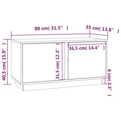 vidaXL TV-Schrank Schwarz 80x35x40,5 cm Massivholz Kiefer