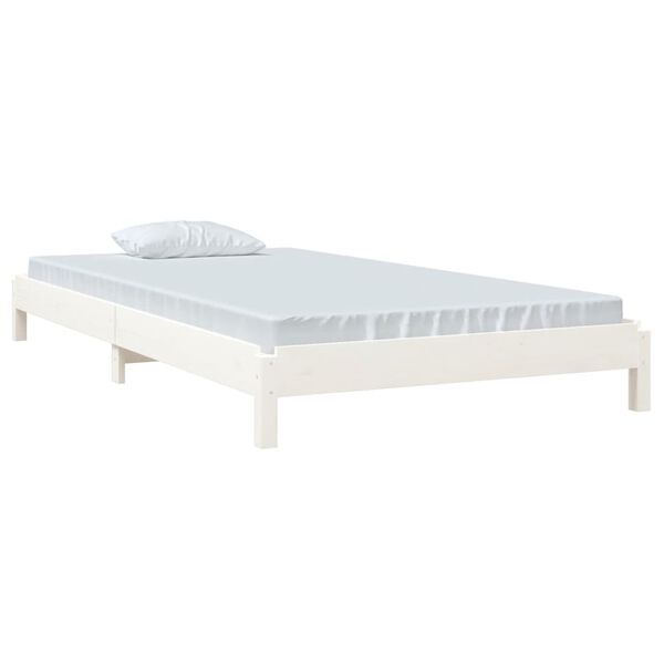 vidaXL Stapelbett Wei&szlig; 80x200 cm Massivholz Kiefer