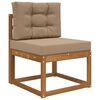vidaXL Sofakissen f&uuml;r drau&szlig;en 2 pcs Taupe Polyester