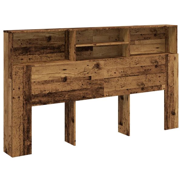vidaXL Kopfteil mit Stauraum Altholz-Optik 180x19x103,5 cm
