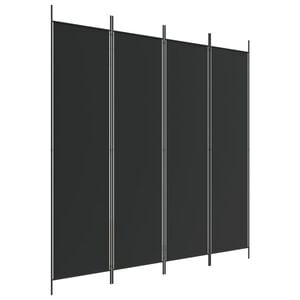 vidaXL 4-tlg. Paravent Schwarz 200x200 cm Stoff