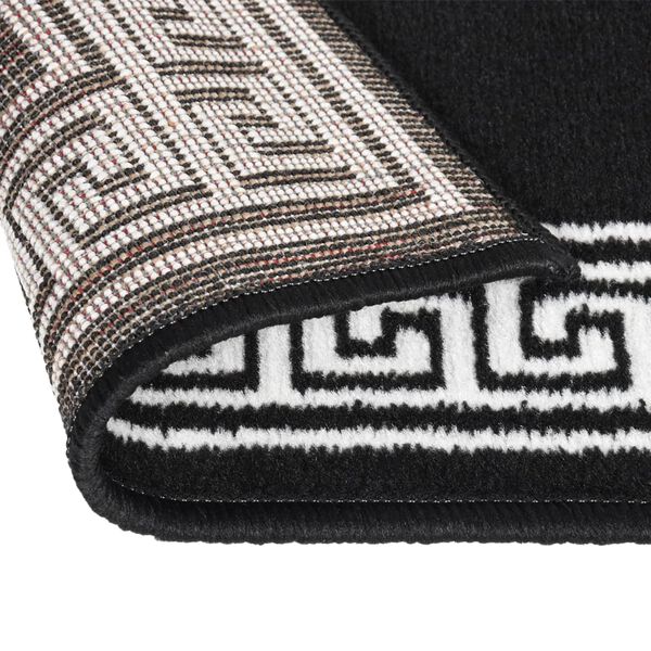 vidaXL Teppichl&auml;ufer BCF Schwarz mit Motiv 80x150 cm