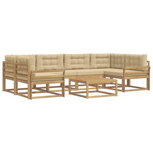 vidaXL Outdoor-Sofagarnitur 5 stk. Wei&szlig; und Beige