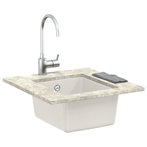 vidaXL Waschbecken Wei&szlig; 370 x 460 mm 80% Quarz und 20% Harz