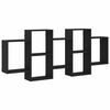 vidaXL Wandregal Schwarz Eichen-Optik 159x18x65 cm Holzwerkstoff