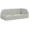 vidaXL Eckbettgestell Hellgrau 80 cm x 200 cm Polyester und Sperrholz