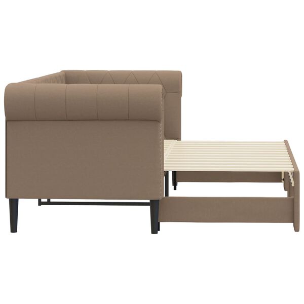 vidaXL Tagesbett Ausziehbar Cappuccino 90x200 cm Kunstleder