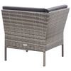 vidaXL 3-tlg. Garten-Lounge-Set mit Auflagen Poly Rattan Grau