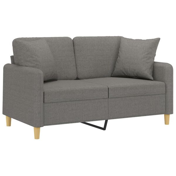 vidaXL 2-Sitzer-Sofa mit Kissen Dunkelgrau 120 cm Stoff