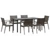 vidaXL 7-tlg. Garten-Essgruppe mit Kissen Poly Rattan und Stahl