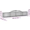 vidaXL Gabionen mit Hochbogen 15 Stk. 300x30x40/60 cm Verzinktes Eisen